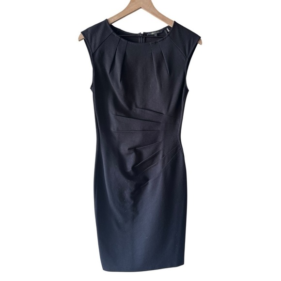 Kobi Halperin Classic Ruched Sleeveless Sheath Dress - Black - Size 2 - Picture 2 of 6